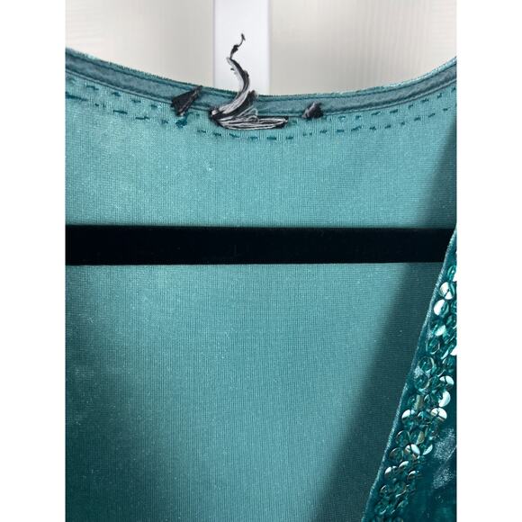 MODA International Blue Velvet Dress Sequin Embellisment Fairycore XS Gypsy - Picture 4 of 6